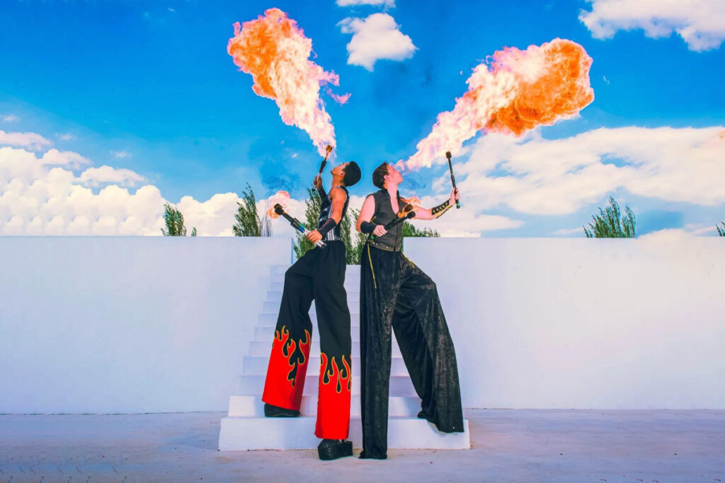 Main photo — Stilt Walking Fire Performance